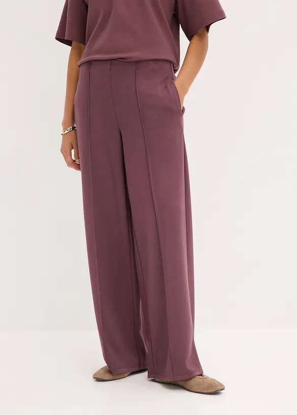 Pantaloni in misto viscosa effetto neoprene, bonprix
