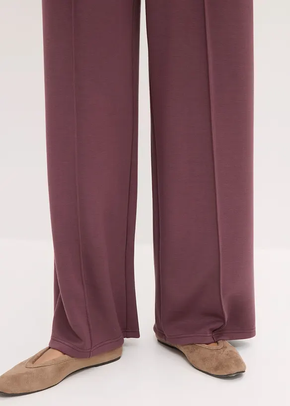 Pantaloni in misto viscosa effetto neoprene, bonprix