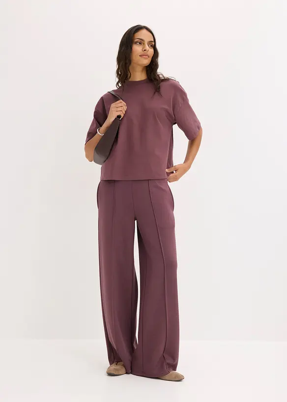 Pantaloni in misto viscosa effetto neoprene, bonprix