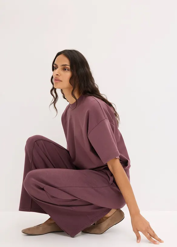 Pantaloni in misto viscosa effetto neoprene, bonprix