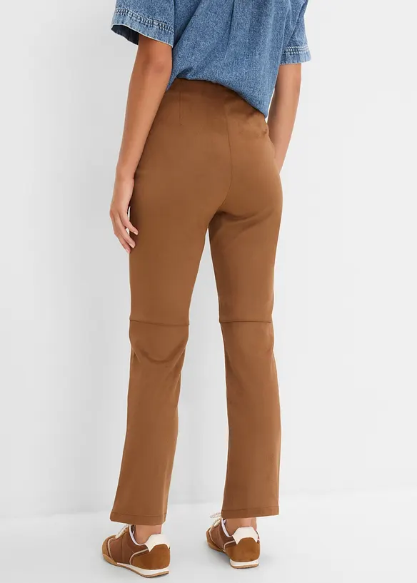 Pantaloni cropped in similpelle scamosciata, bonprix