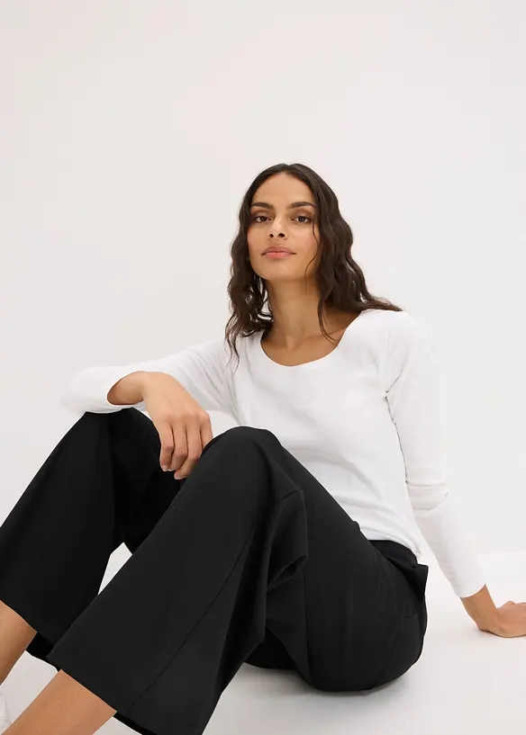 Pantaloni larghi in misto viscosa, bonprix