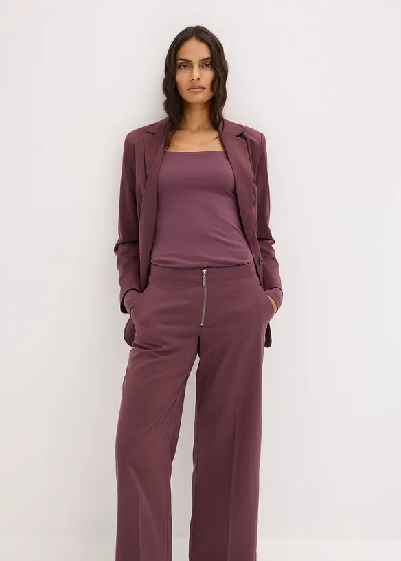 Pantaloni con pinces e cerniera, bonprix