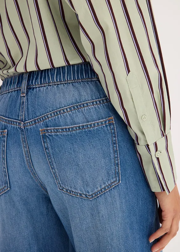 Jeans barrel cropped, vita media, bonprix
