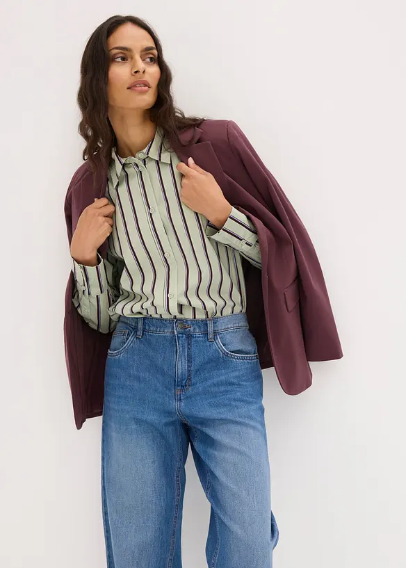 Jeans barrel cropped, vita media, bonprix