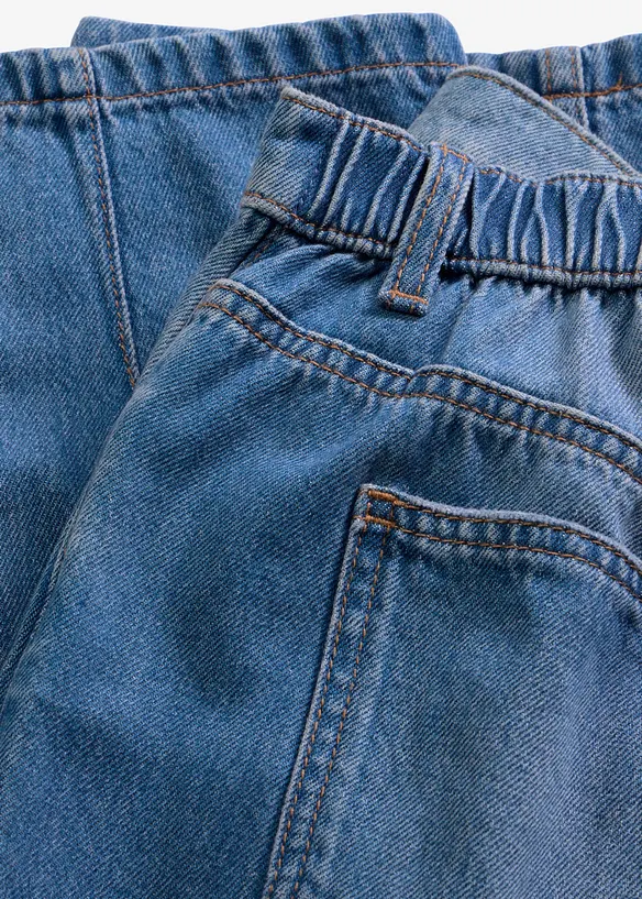 Jeans barrel cropped, vita media, bonprix