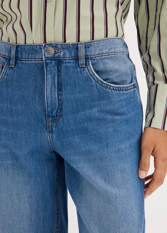 Jeans barrel cropped, vita media, bonprix