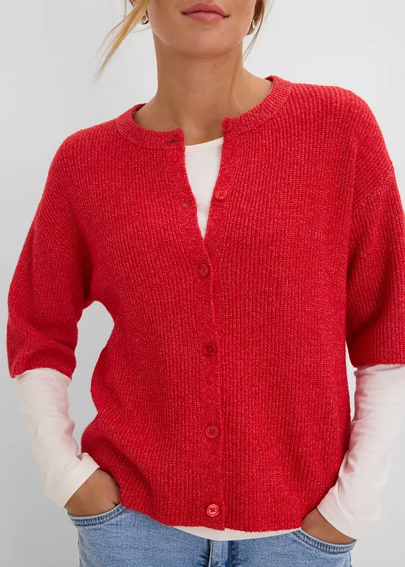 Cardigan ampio in misto lana morbido, bonprix