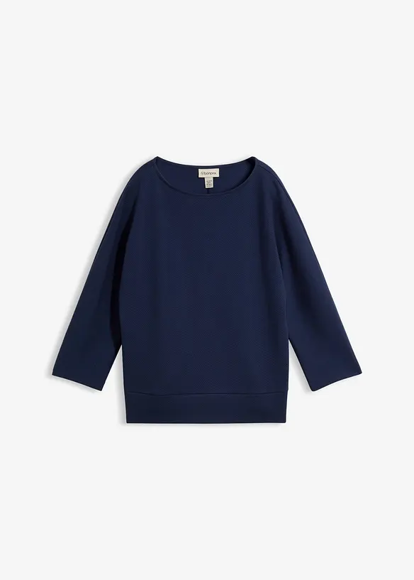 Maglia strutturata in interlock di misto cotone, bonprix