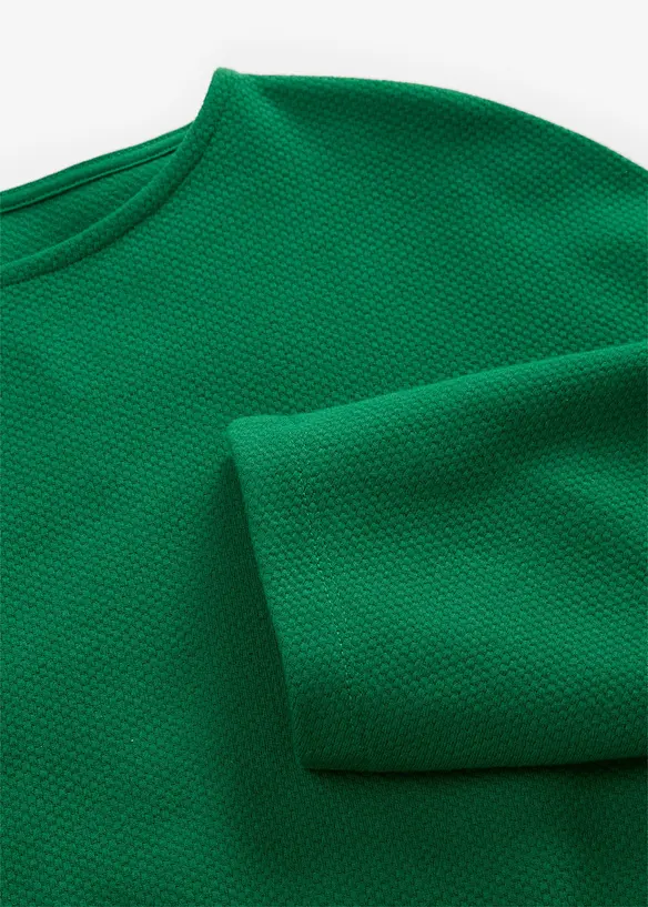 Maglia strutturata in interlock di misto cotone, bonprix