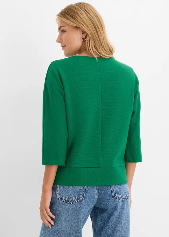 Maglia strutturata in interlock di misto cotone, bonprix