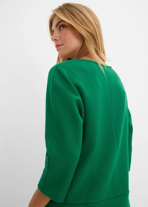 Maglia strutturata in interlock di misto cotone, bonprix