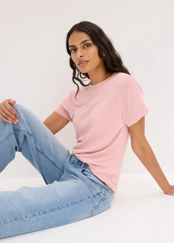 T-shirt effetto 2 in 1 in misto viscosa, bonprix