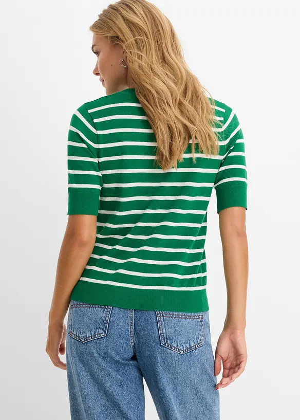 Maglione a maniche corte in filato fine di misto viscosa, bonprix