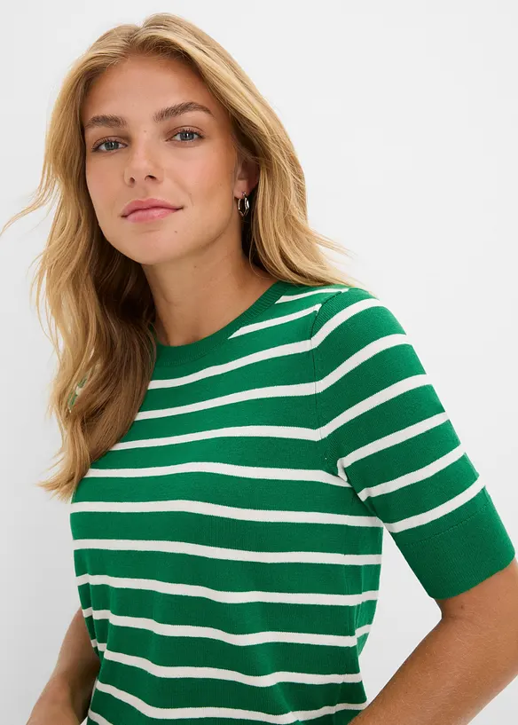 Maglione a maniche corte in filato fine di misto viscosa, bonprix