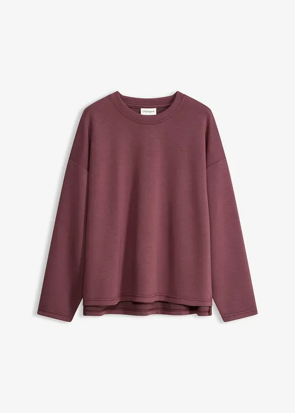 Felpa oversize in misto viscosa effetto neoprene, bonprix