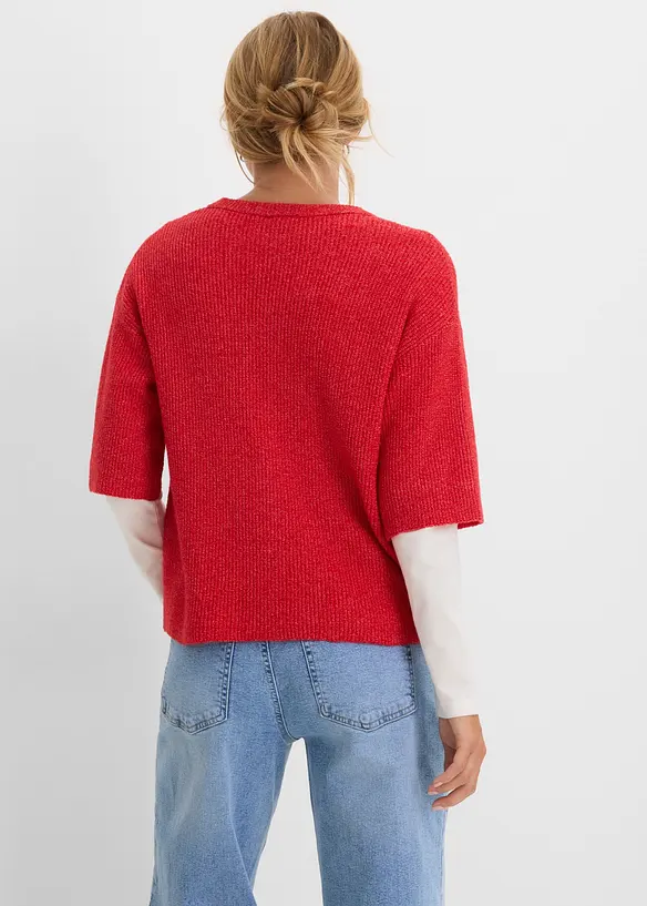 Cardigan ampio in misto lana morbido, bonprix