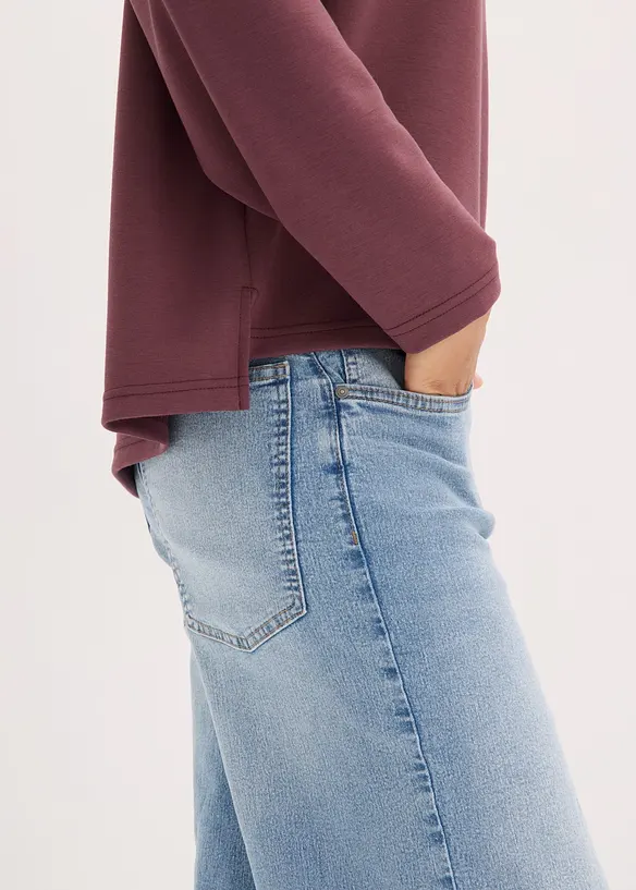 Felpa oversize in misto viscosa effetto neoprene, bonprix