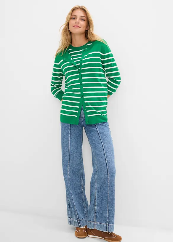 Cardigan in filato fine di misto viscosa morbido, bonprix