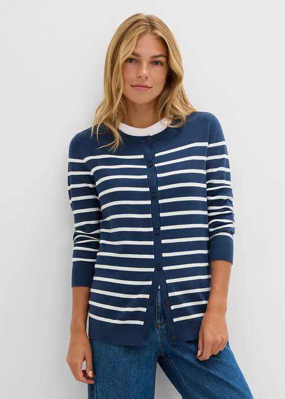 Cardigan in filato fine di misto viscosa morbido, bonprix