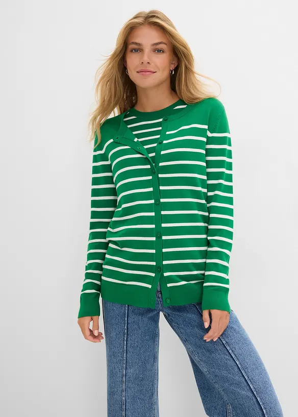 Cardigan in filato fine di misto viscosa morbido, bonprix