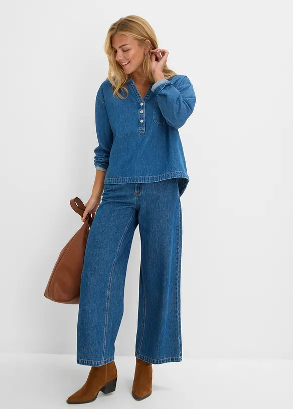 Blusa in jeans, bonprix