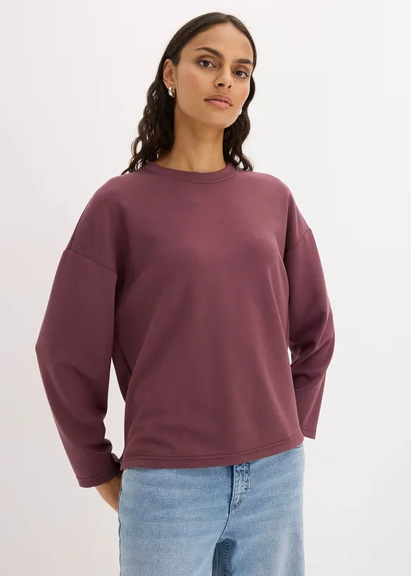 Felpa oversize in misto viscosa effetto neoprene, bonprix