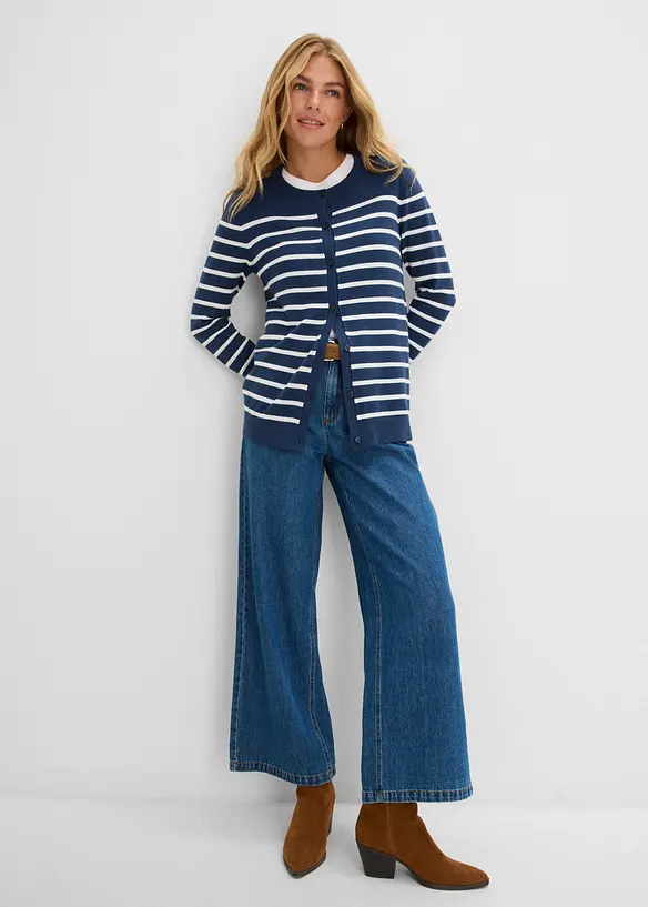 Cardigan in filato fine di misto viscosa morbido, bonprix