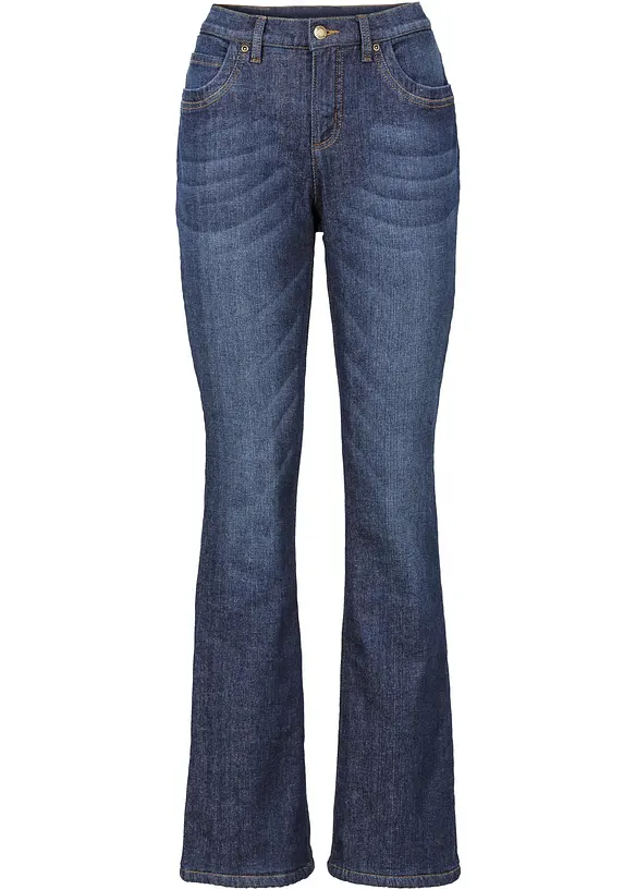 Jeans bootcut termici, vita alta, bonprix
