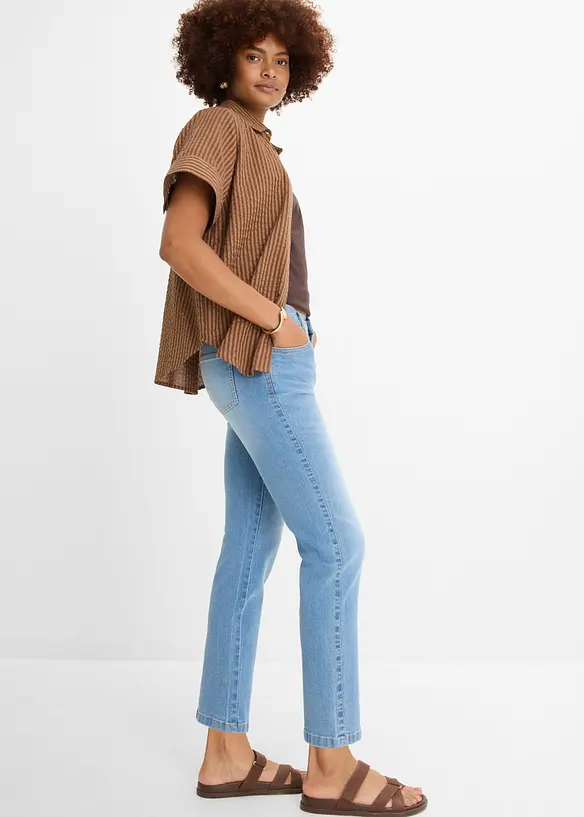 Jeans straight cropped, vita media, bonprix