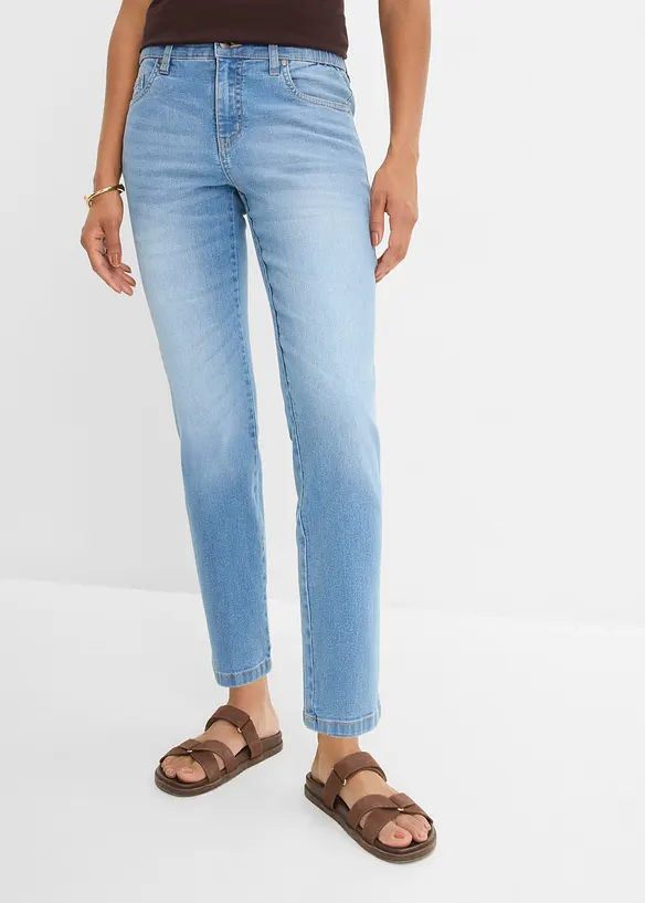 Jeans straight cropped, vita media, bonprix
