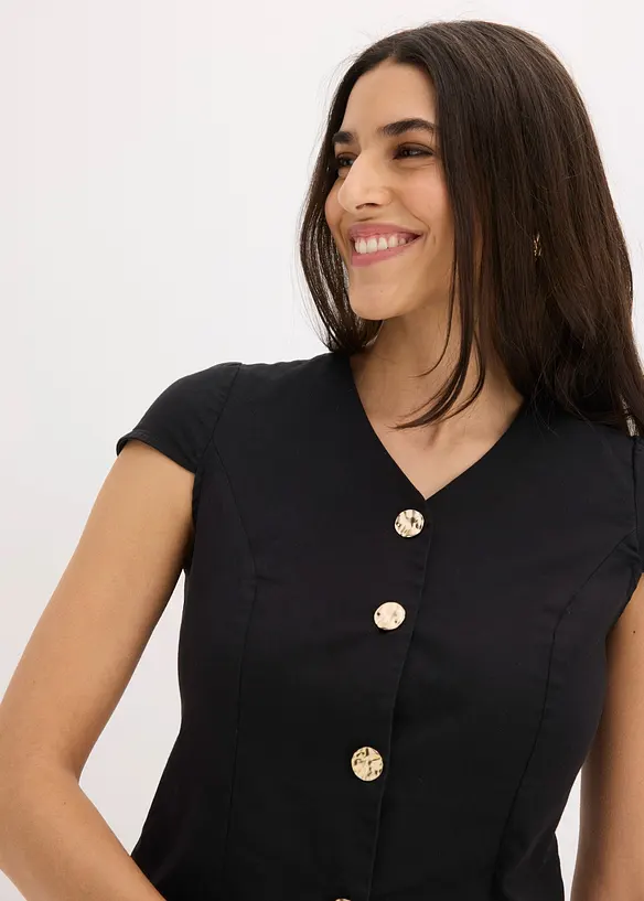 Blusa in cotone a maniche corte, bonprix