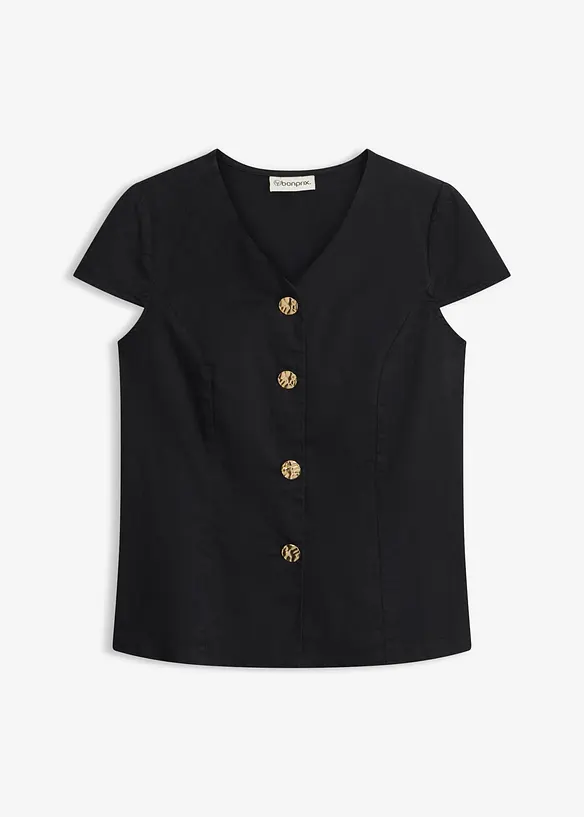 Blusa in cotone a maniche corte, bonprix