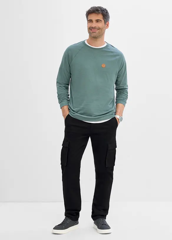 Pantaloni cargo classic fit straight elasticizzati con elastico in vita, bonprix