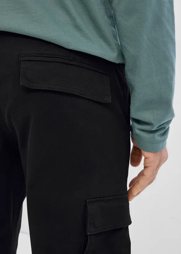 Pantaloni cargo classic fit straight elasticizzati con elastico in vita, bonprix
