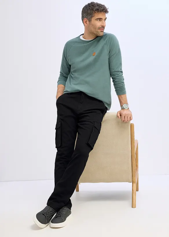 Pantaloni cargo classic fit straight elasticizzati con elastico in vita, bonprix