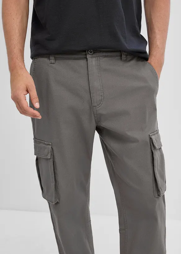 Pantaloni cargo classic fit straight elasticizzati con elastico in vita, bonprix