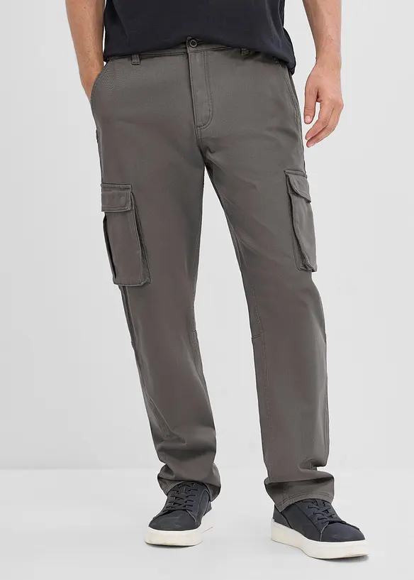 Pantaloni cargo classic fit straight elasticizzati con elastico in vita, bonprix