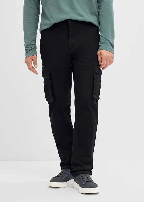 Pantaloni cargo classic fit straight elasticizzati con elastico in vita, bonprix