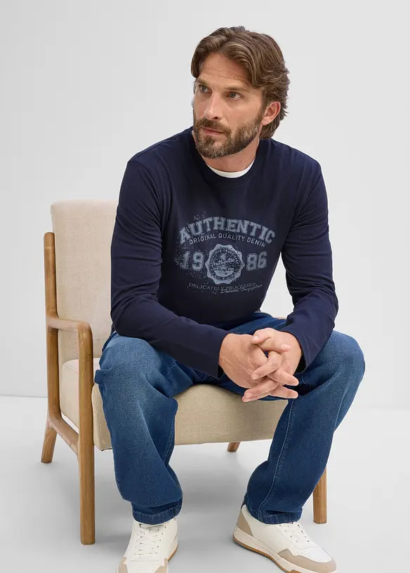 Maglia a maniche lunghe in puro cotone biologico, bonprix