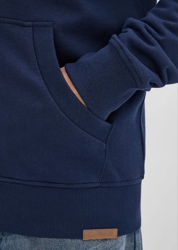 Felpa con zip e cappuccio in puro cotone, bonprix