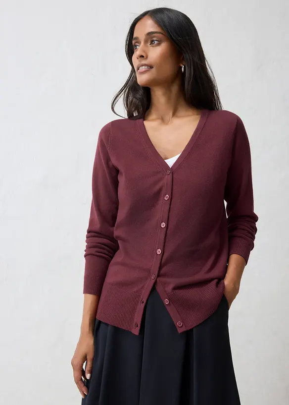 Cardigan in filato fine di misto lana morbido, bonprix