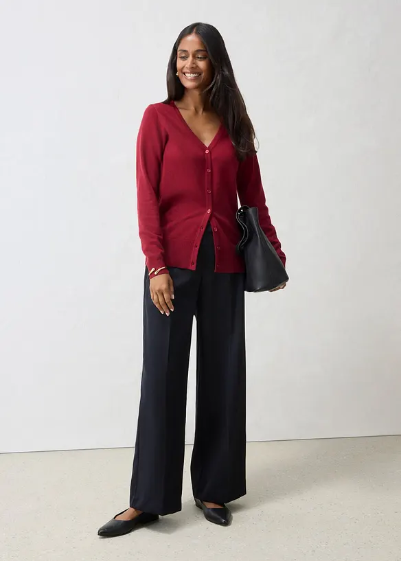 Cardigan in filato fine di misto lana morbido, bonprix