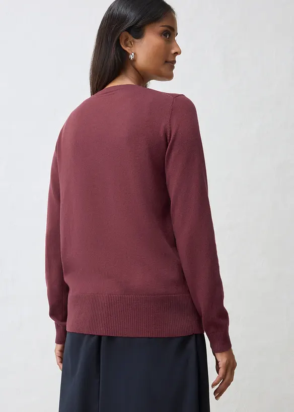 Cardigan in filato fine di misto lana morbido, bonprix
