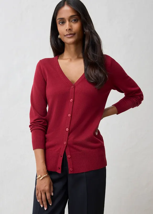 Cardigan in filato fine di misto lana morbido, bonprix