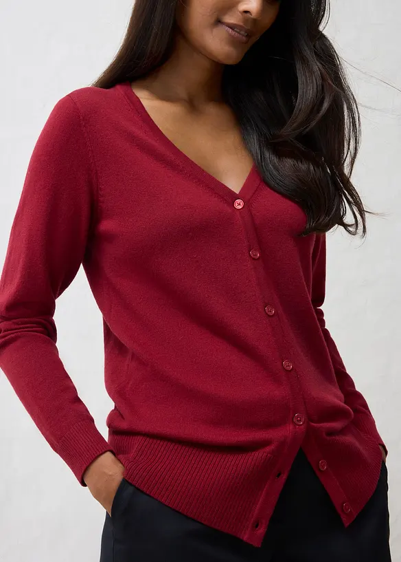 Cardigan in filato fine di misto lana morbido, bonprix