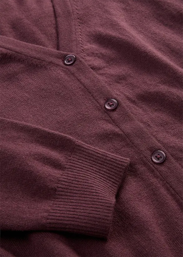 Cardigan in filato fine di misto lana morbido, bonprix