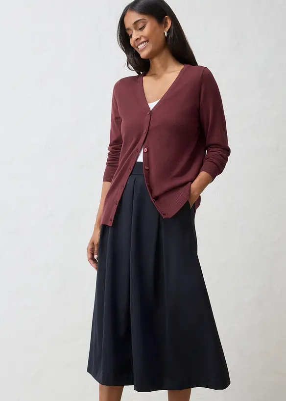 Cardigan in filato fine di misto lana morbido, bonprix