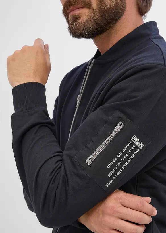 Giubbotto bomber in felpa di puro cotone biologico, bonprix