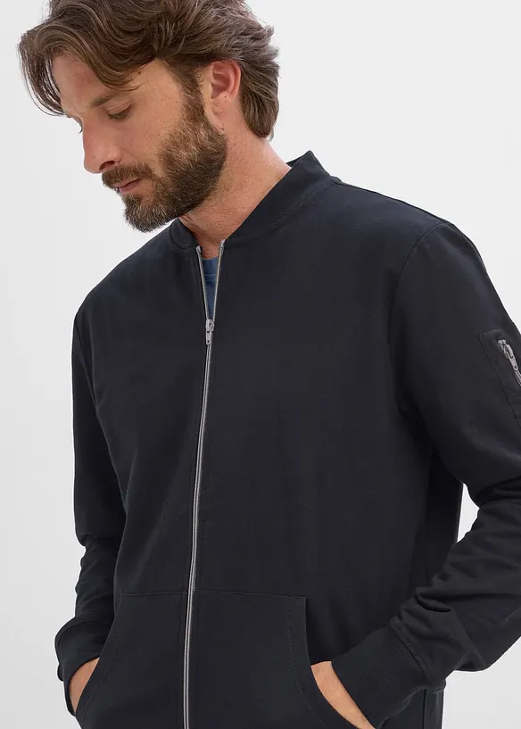 Giubbotto bomber in felpa di puro cotone biologico, bonprix